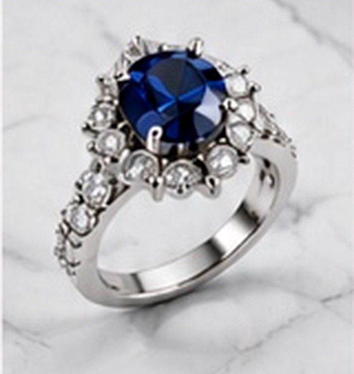 Sapphire halo ring render
