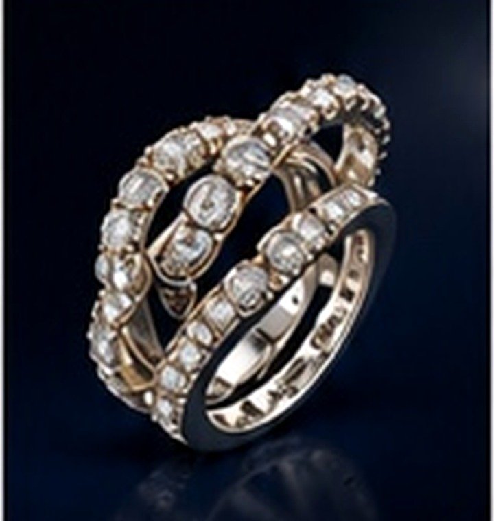 Stacked diamond ring rendering