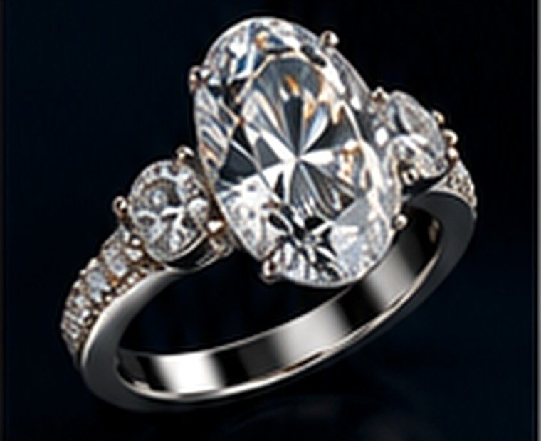 Photorealistic diamond ring render